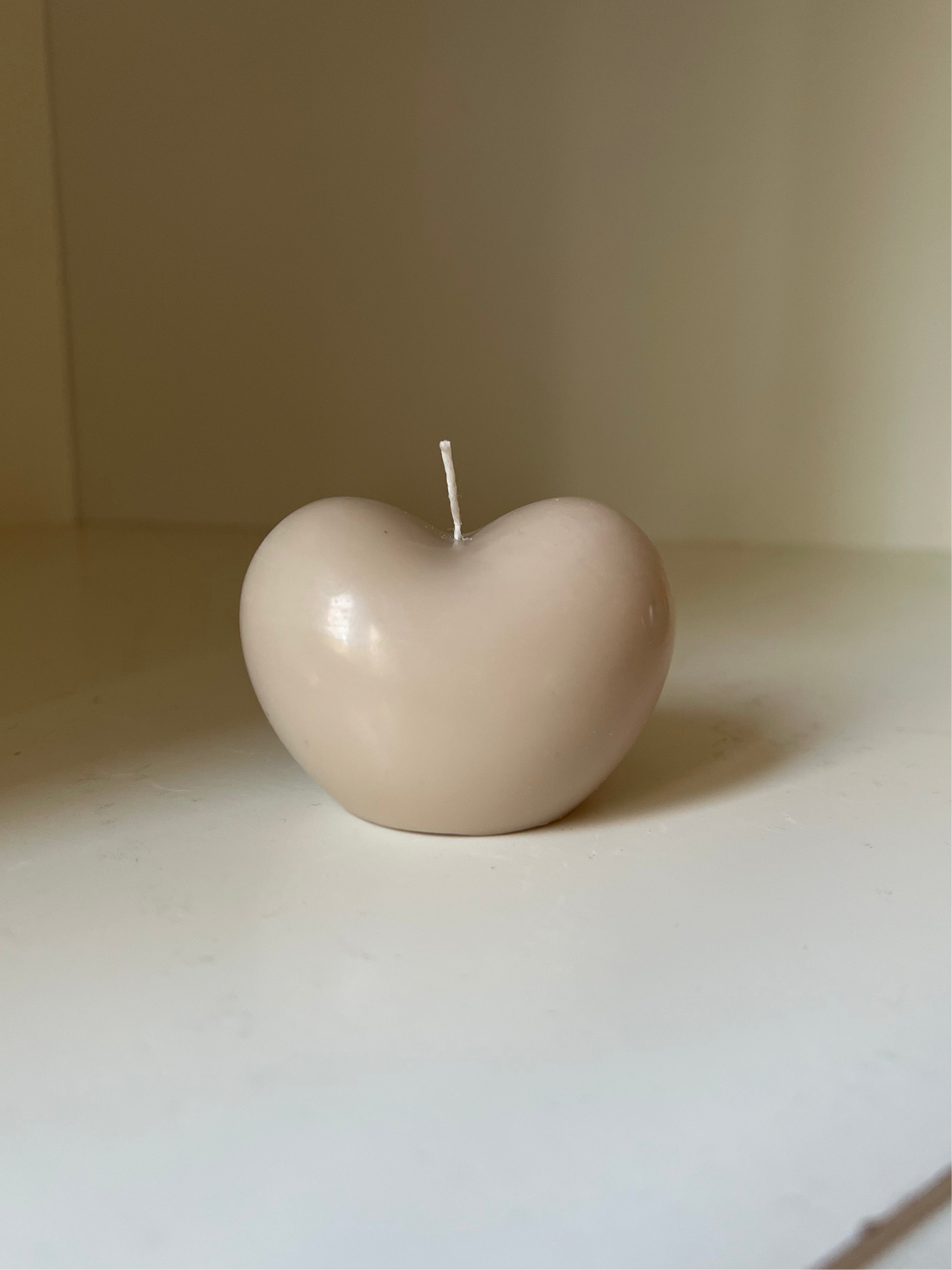 Hjärta Figurljus Sand, 100% Sojavax