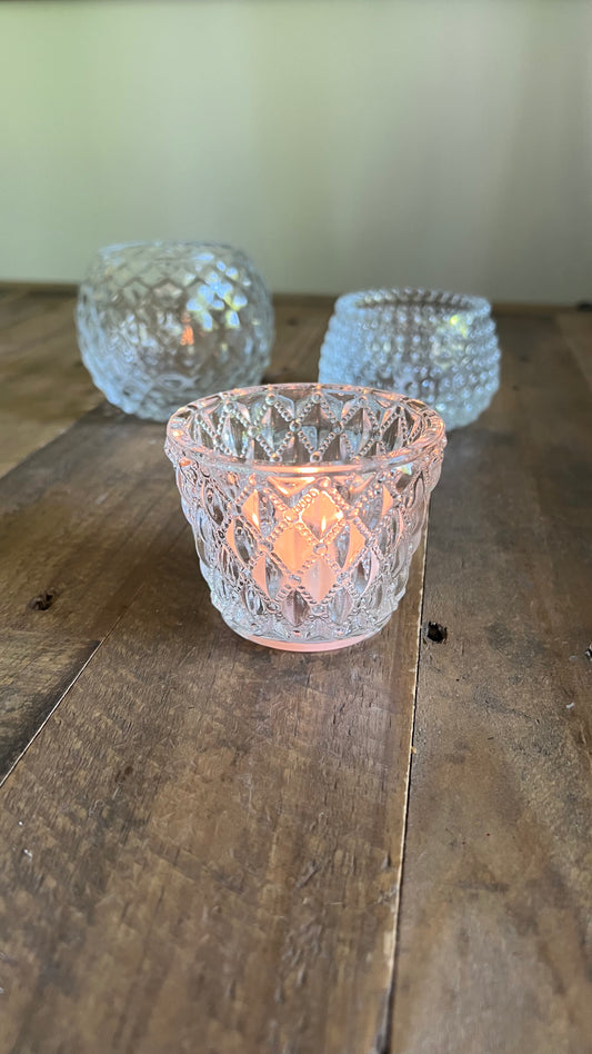 Värmeljushållare, Glas