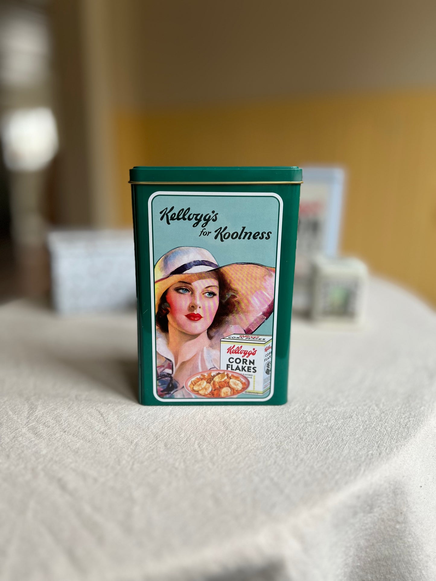 Plåtburk Kellogg’s Corn Flakes, Grön