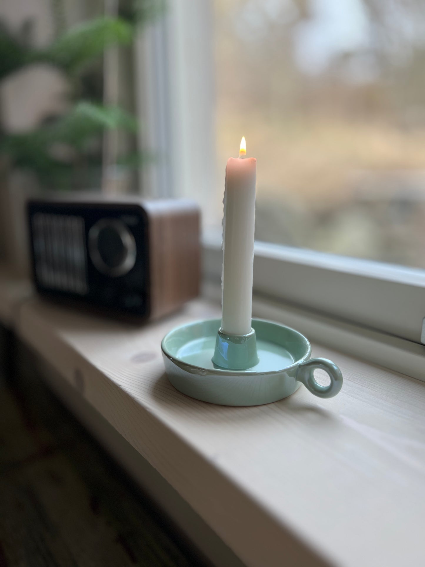 Ljusstake Keramik, Grön