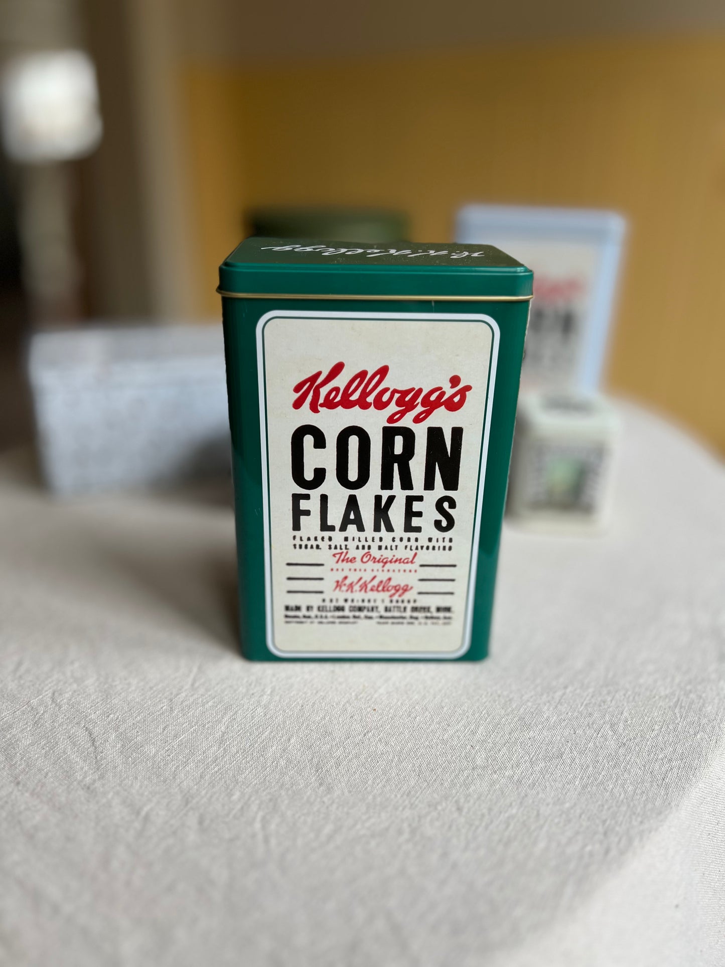 Plåtburk Kellogg’s Corn Flakes, Grön
