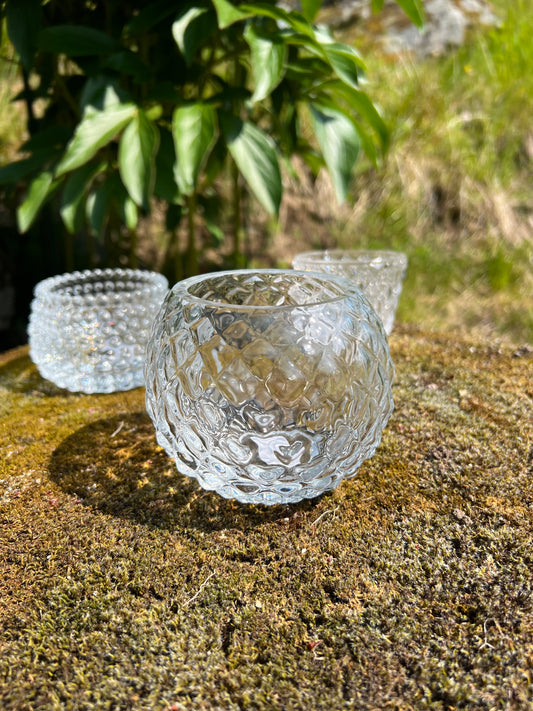 Värmeljushållare, Glas