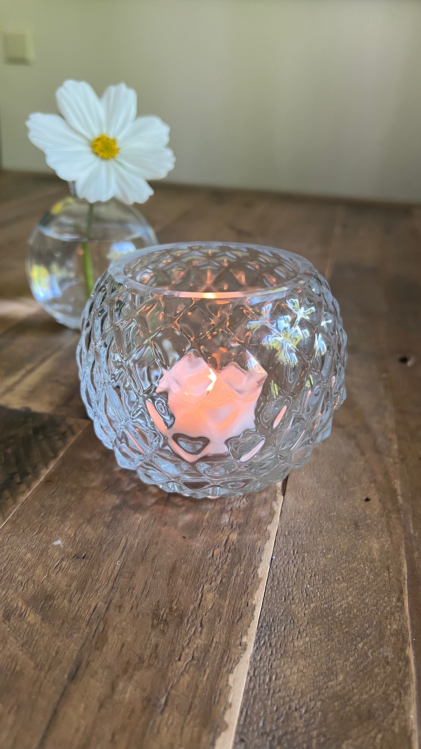Värmeljushållare, Glas