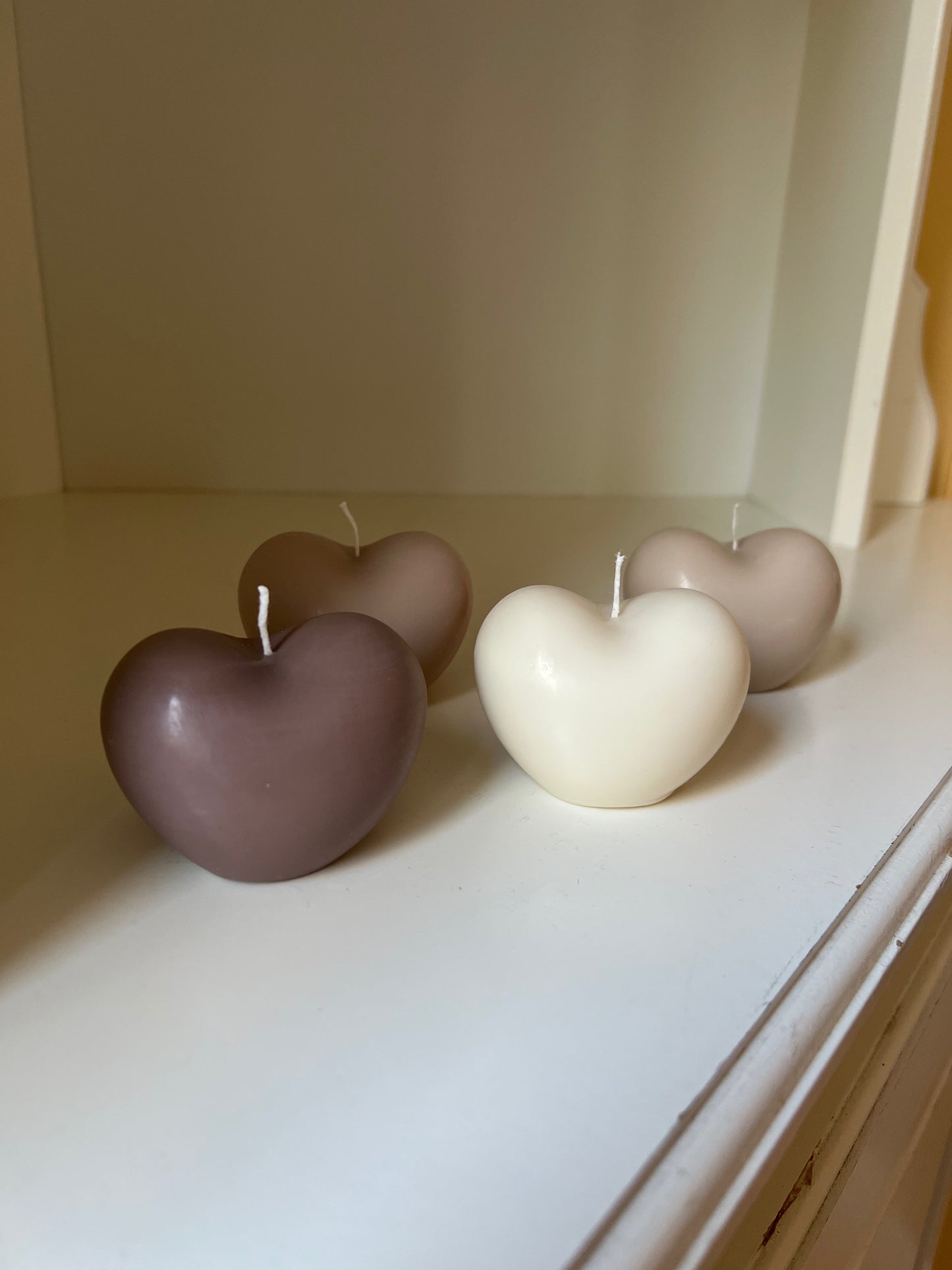 Hjärta Figurljus Vit, 100% Sojavax