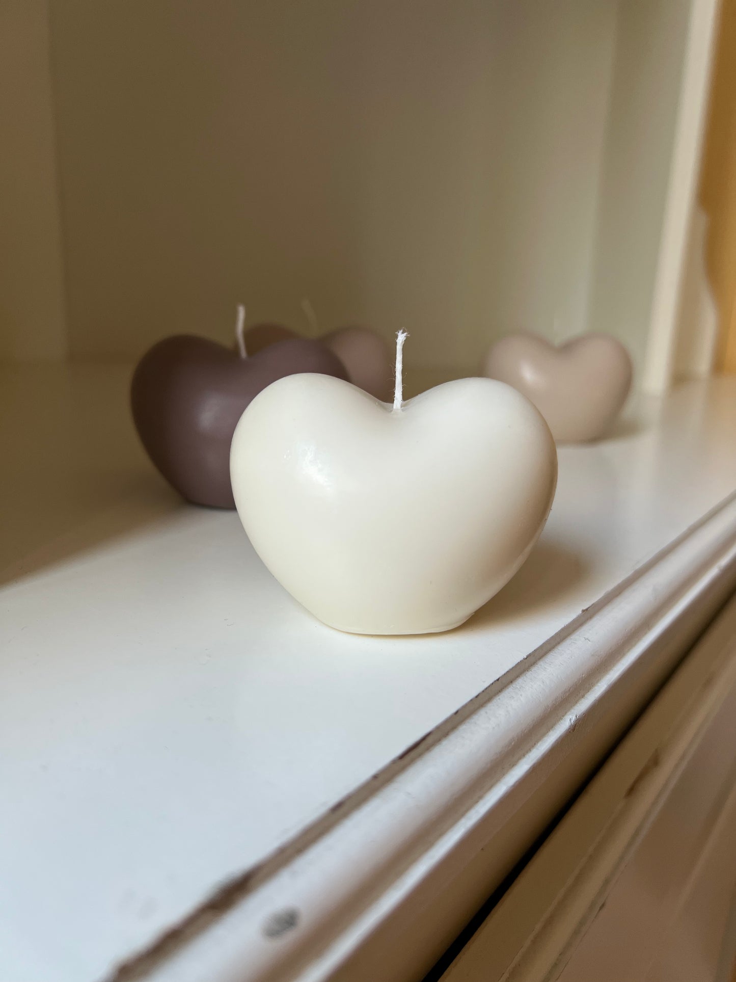 Hjärta Figurljus Vit, 100% Sojavax