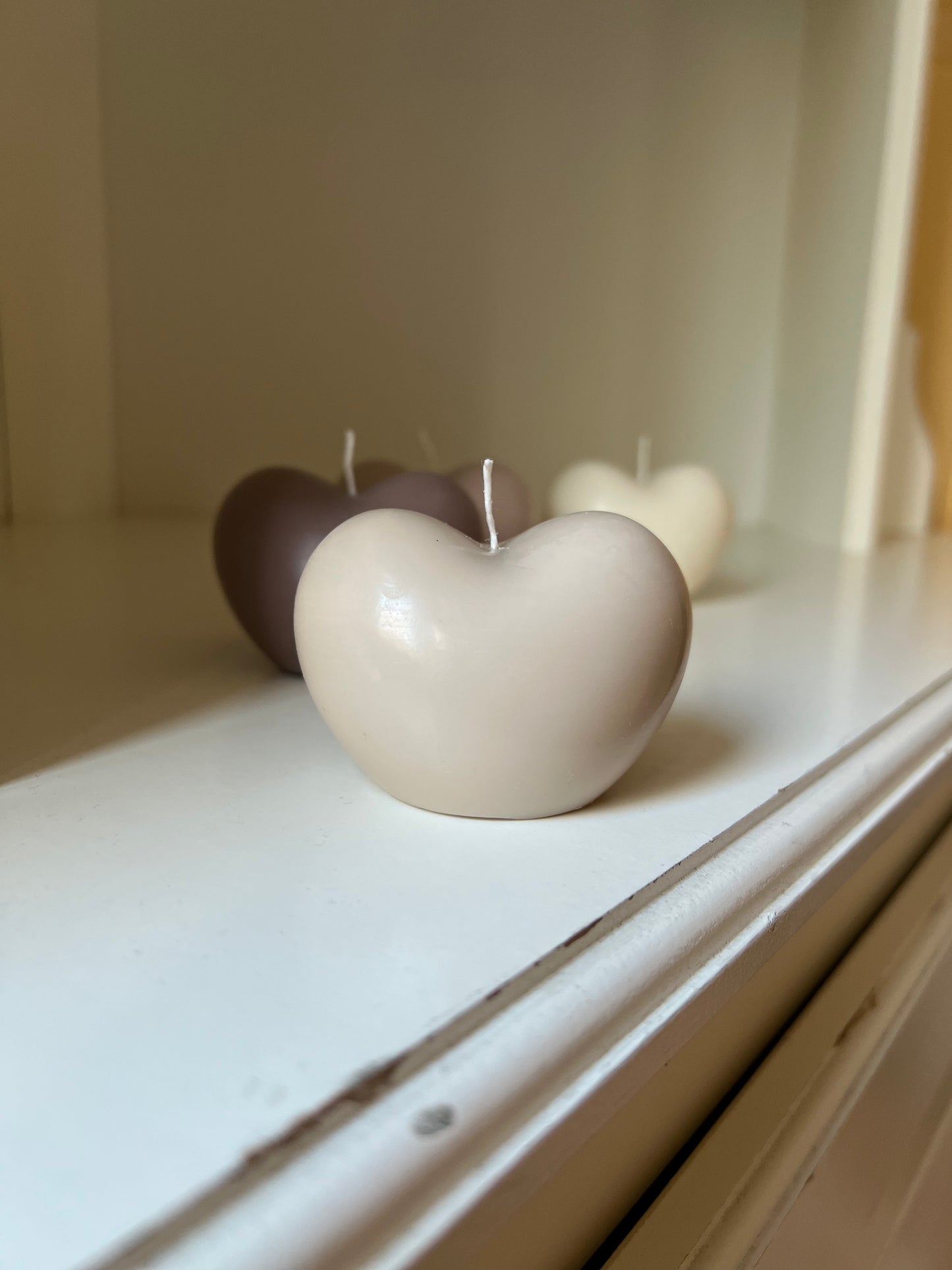 Hjärta Figurljus Sand, 100% Sojavax