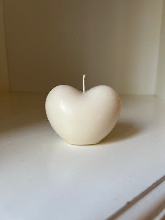 Hjärta Figurljus Vit, 100% Sojavax