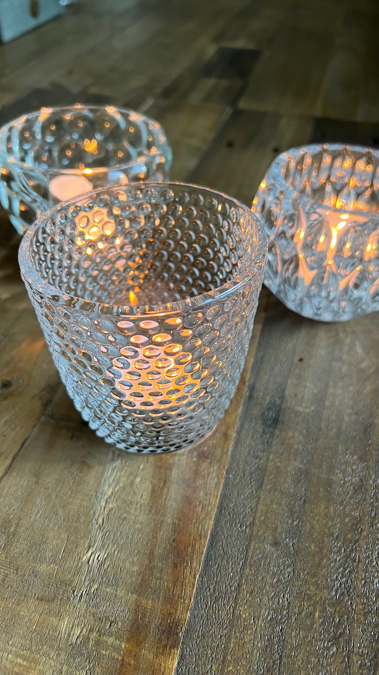 Värmeljushållare, Glas