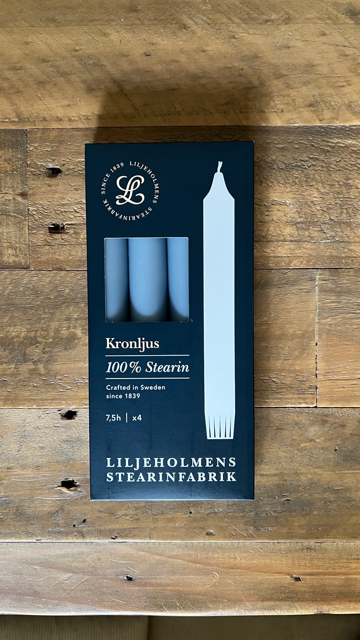 Kronljus 4-pack, Duvblå