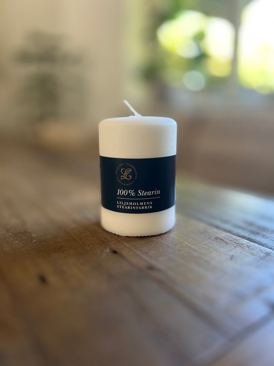 Blockljus 10 cm, Vit