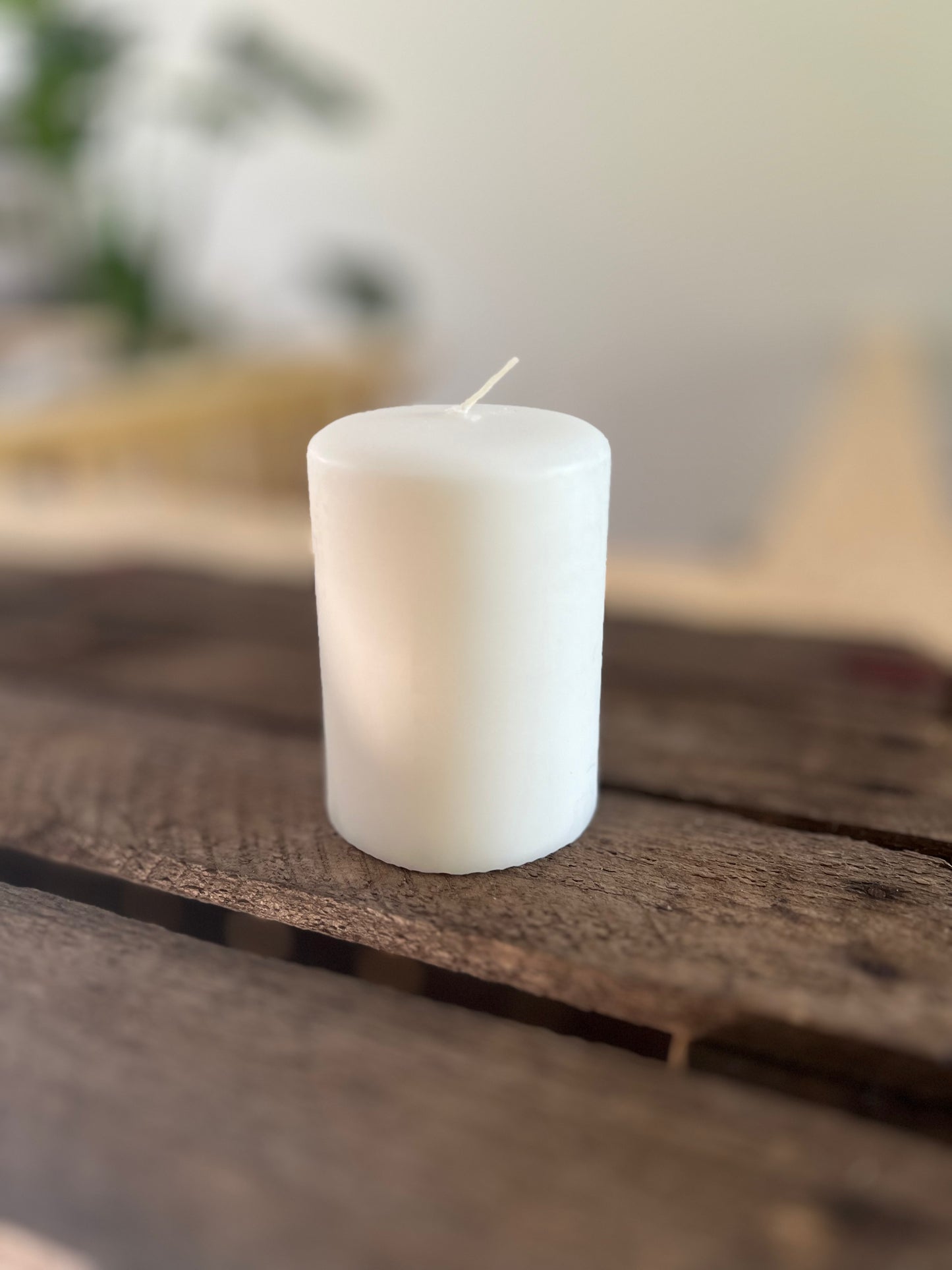 Blockljus 10 cm, Vit