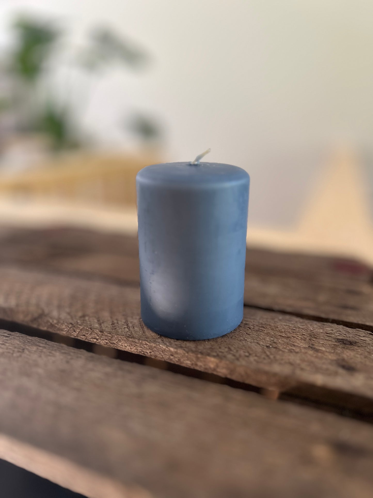 Blockljus 10 cm, Duvblå