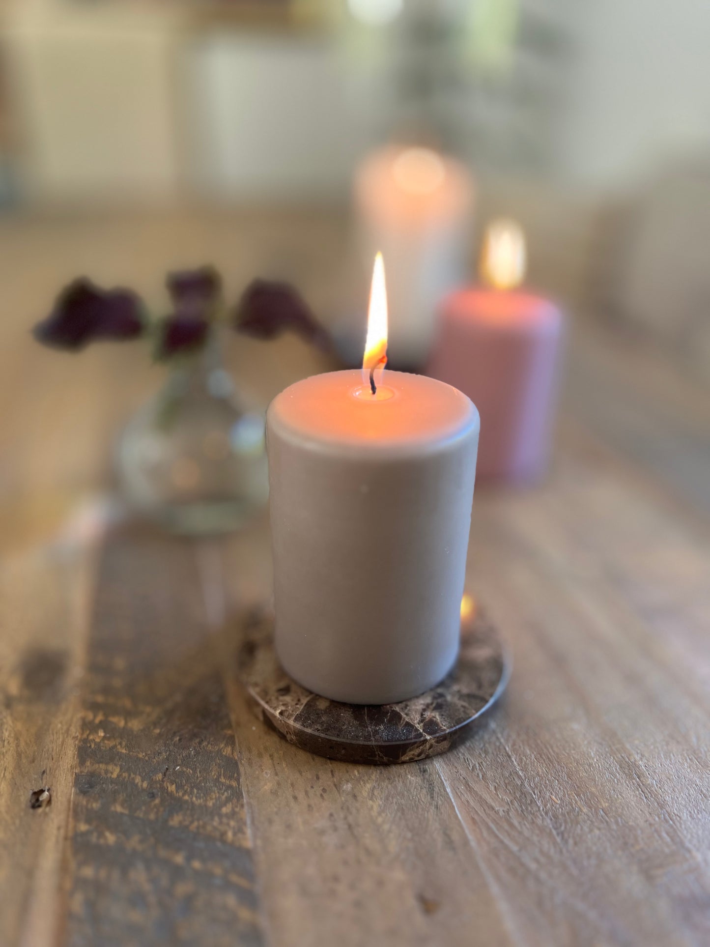 Blockljus 10 cm, Nougat