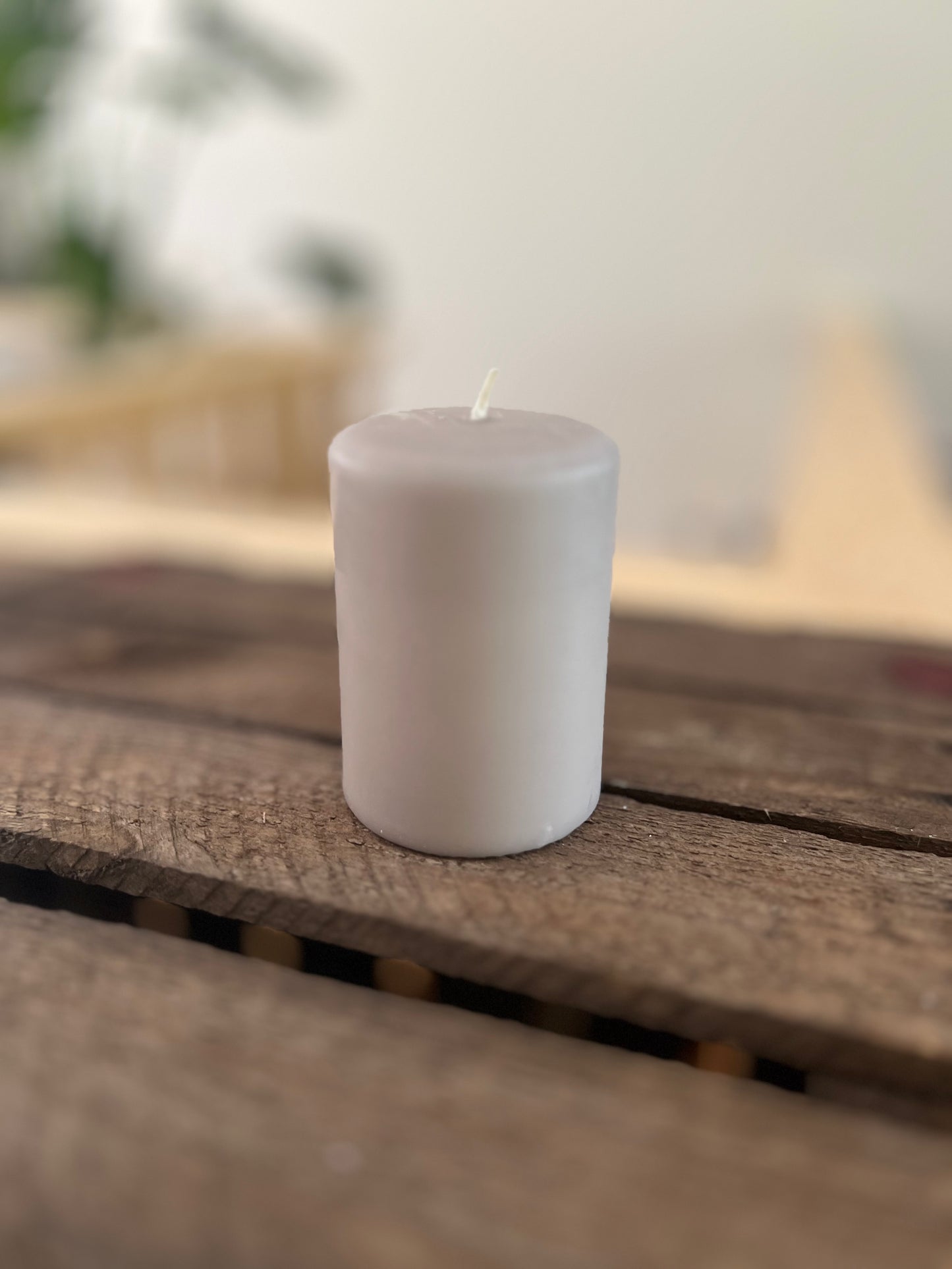 Blockljus 10 cm, Dimgrå