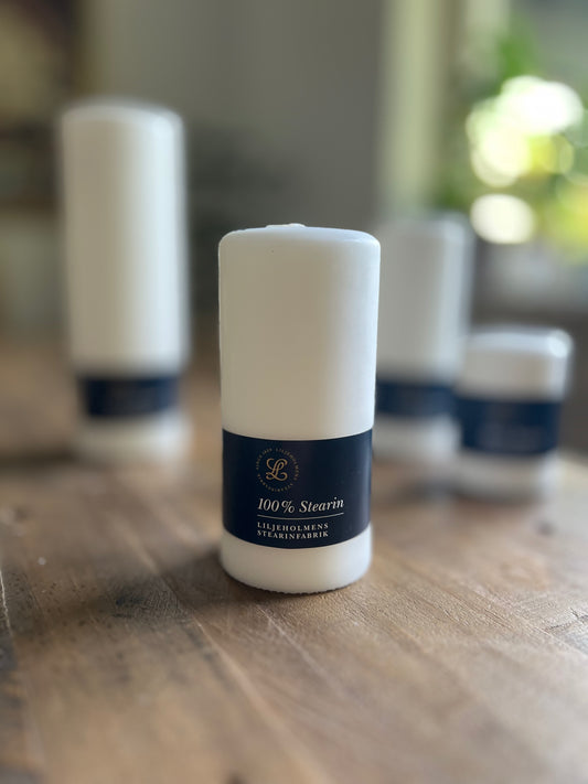 Blockljus 15 cm, Vit