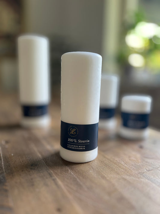 Blockljus 18 cm, Vit