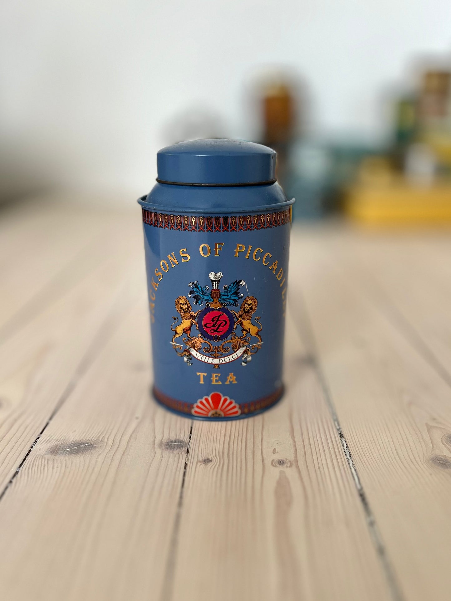 Plåtburk Jacksons Tea, Blå