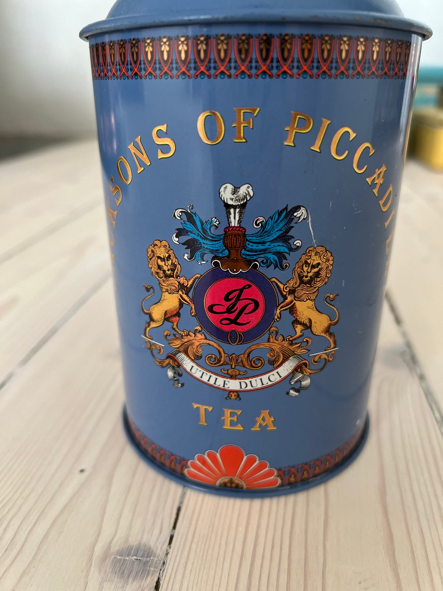 Plåtburk Jacksons Tea, Blå