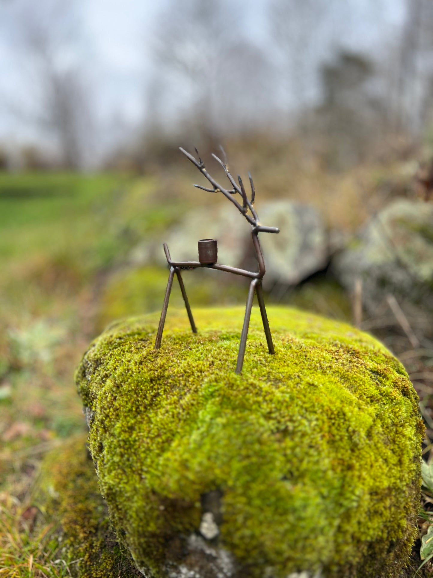 Ljusstake Oh Deer, Rost/Mässingfärgad