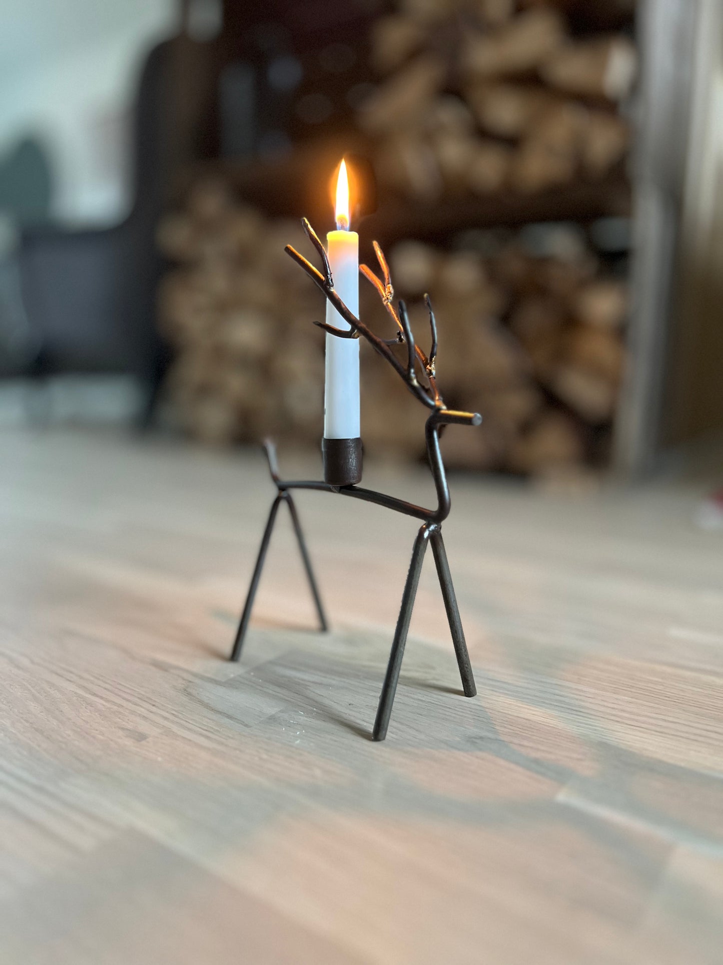 Ljusstake Oh Deer, Rost/Mässingfärgad
