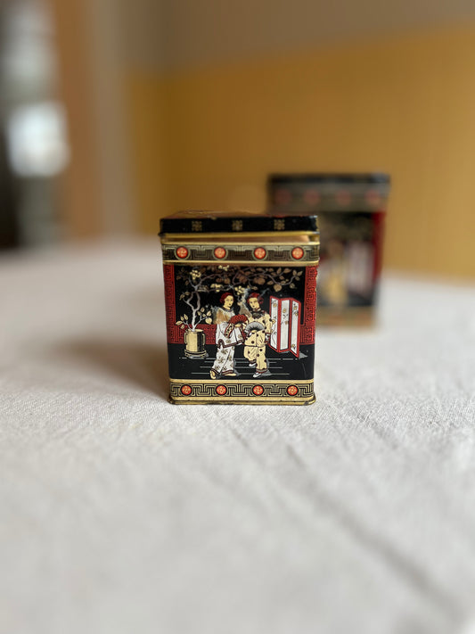 Plåtburk/Teburk Liten med motiv