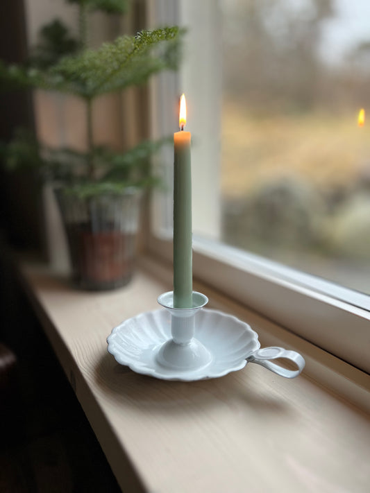 Ljusstake Emalj, Vit