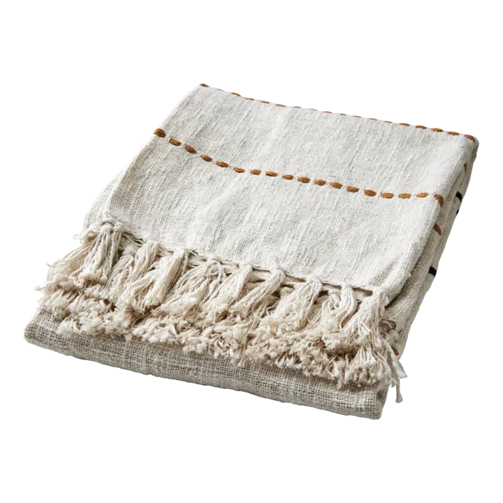 Maja Filt, Elfenben/Svart/Senapsgul