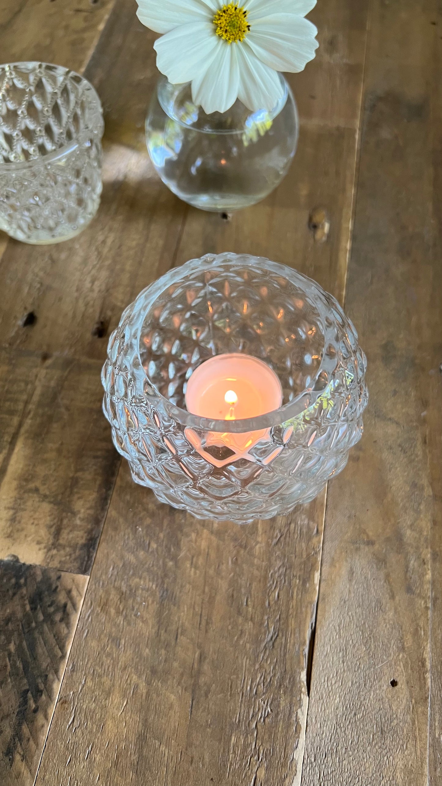 Värmeljushållare, Glas