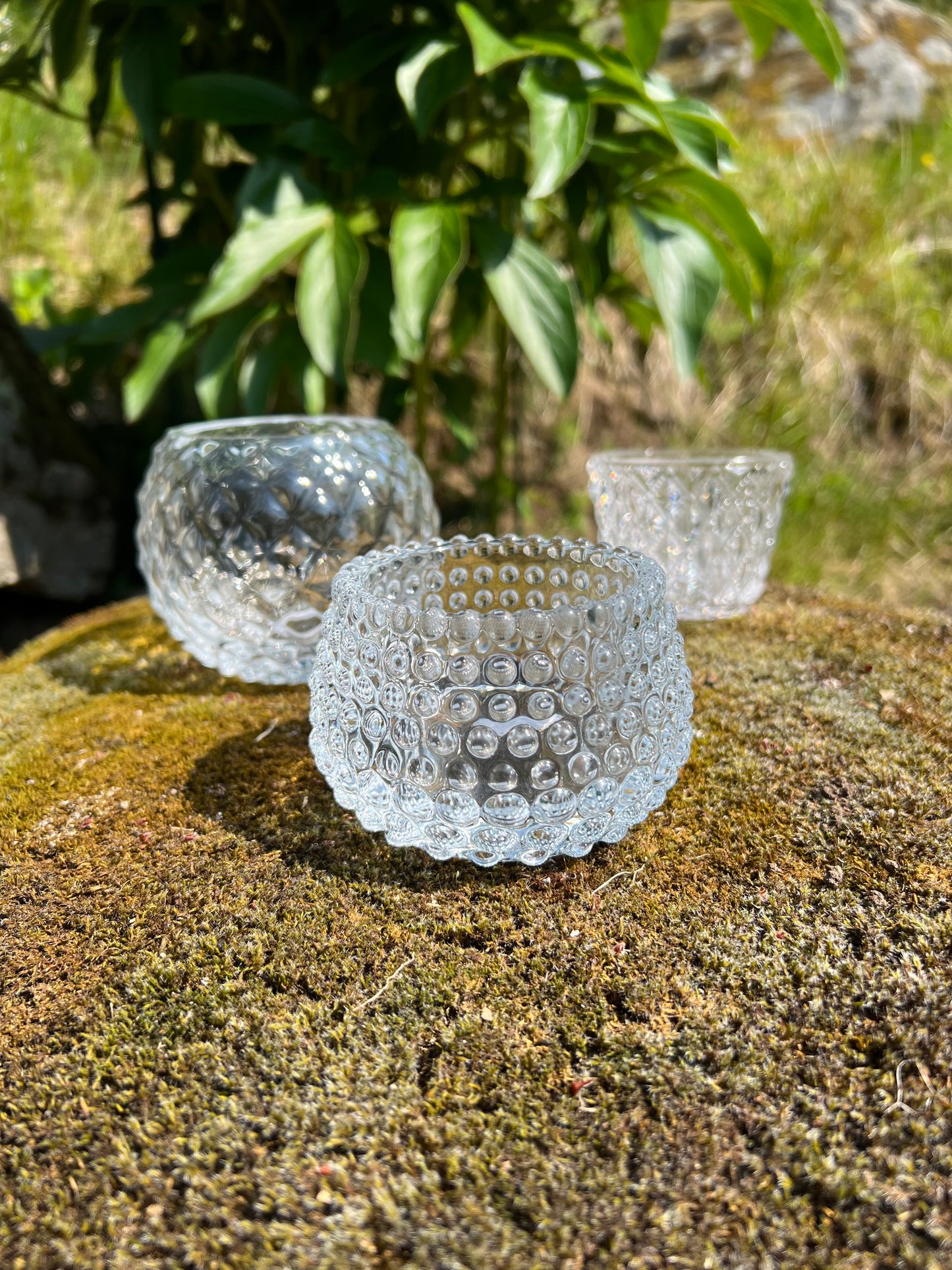 Värmeljushållare, Glas