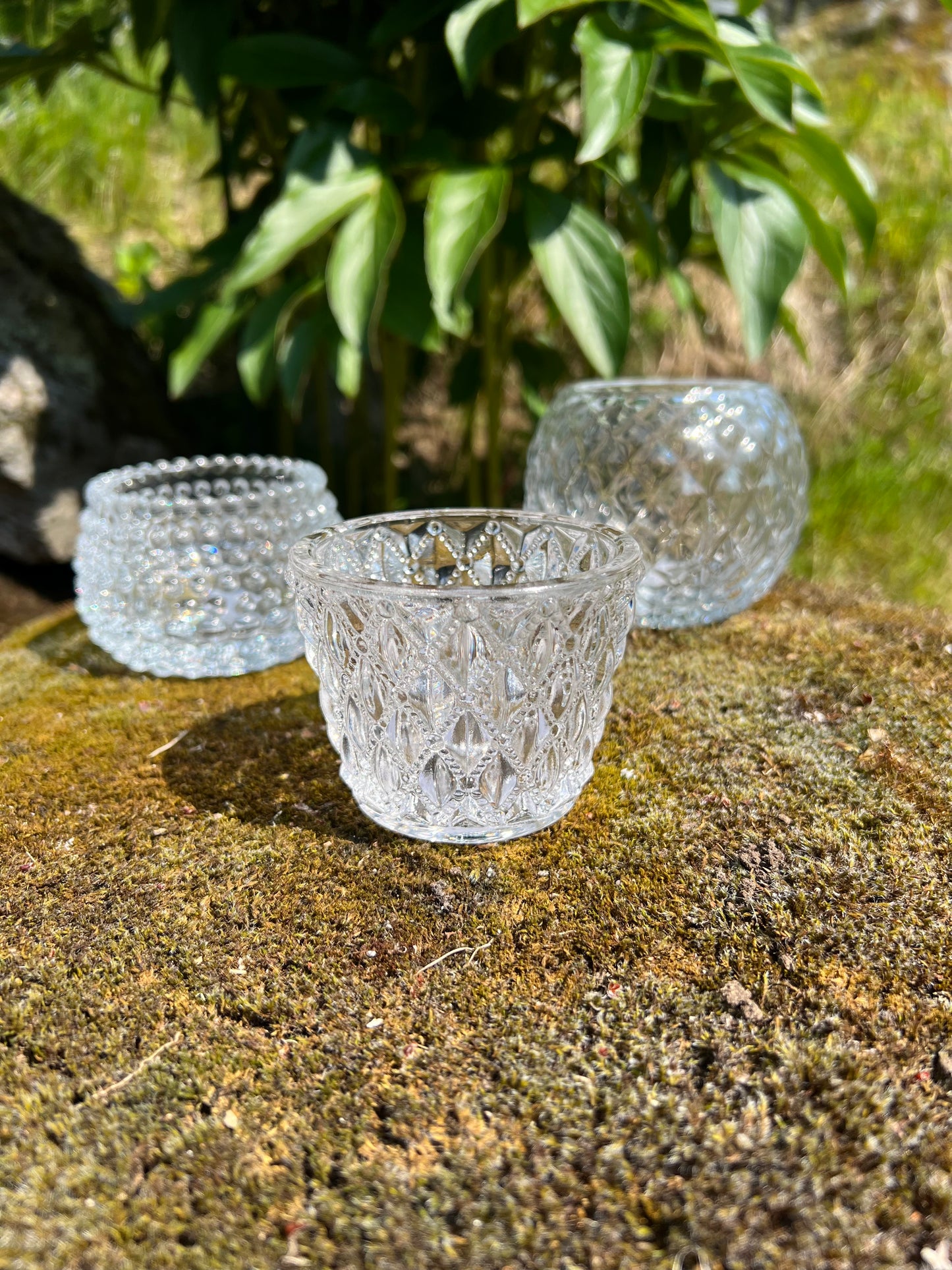 Värmeljushållare, Glas