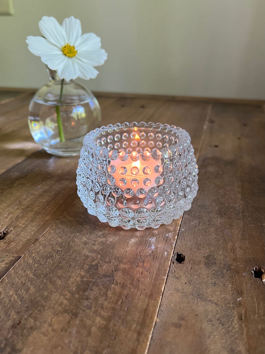 Värmeljushållare, Glas