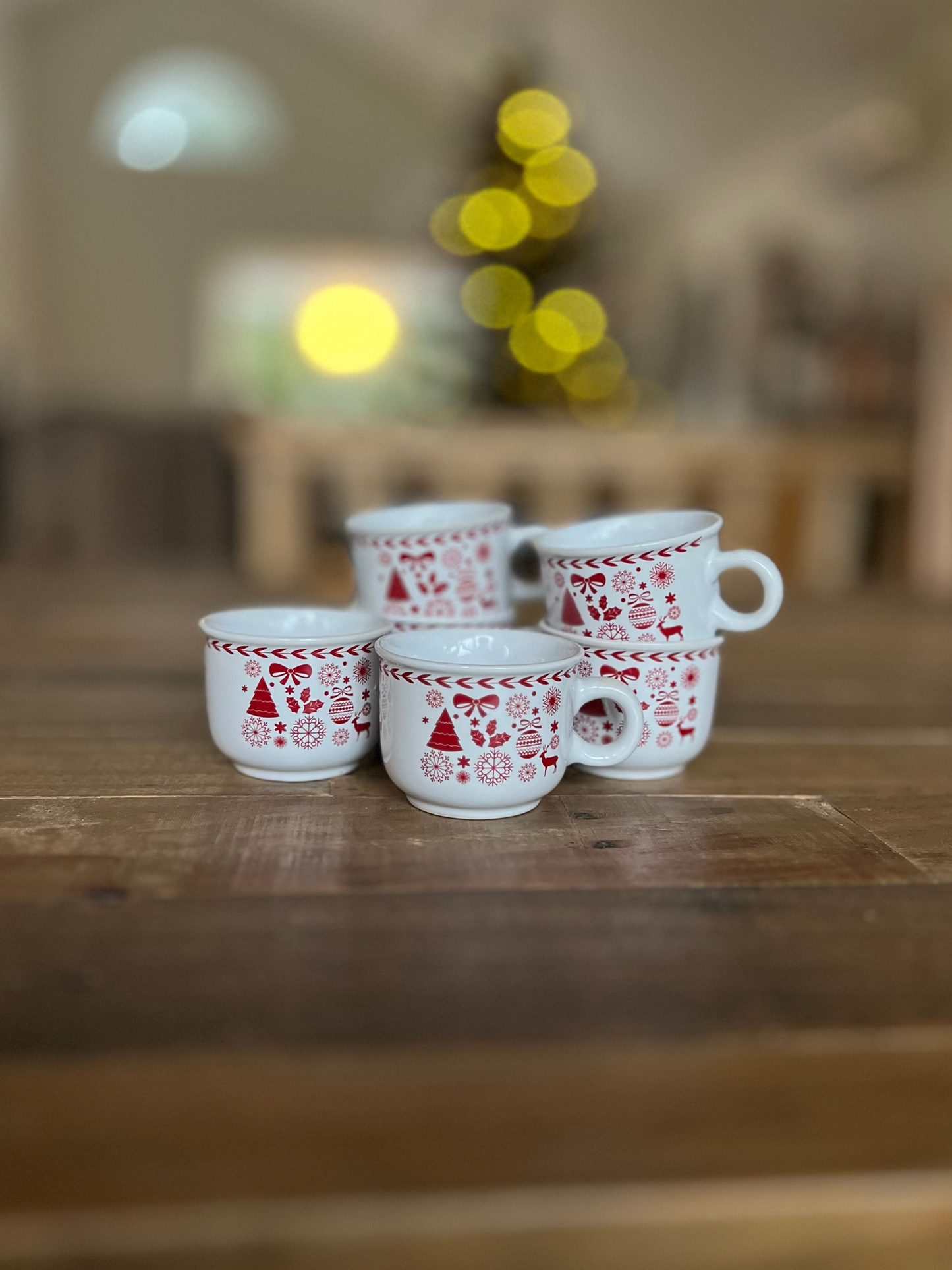 Glöggmuggar 6 stycken, Julmotiv