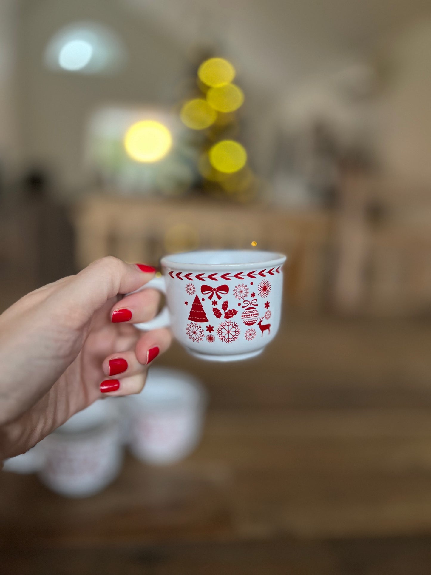 Glöggmuggar 6 stycken, Julmotiv